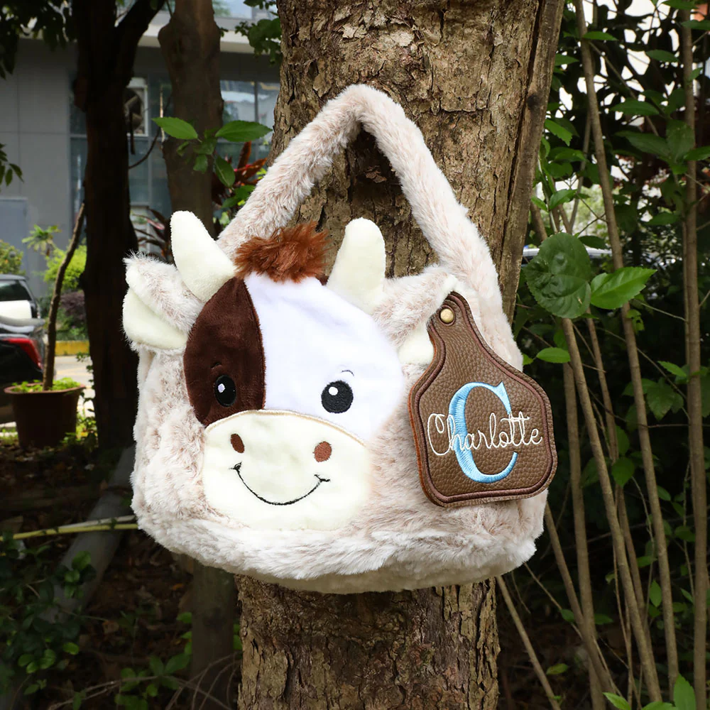 Custom Cow Basket with Leather Name Tag - Image 6