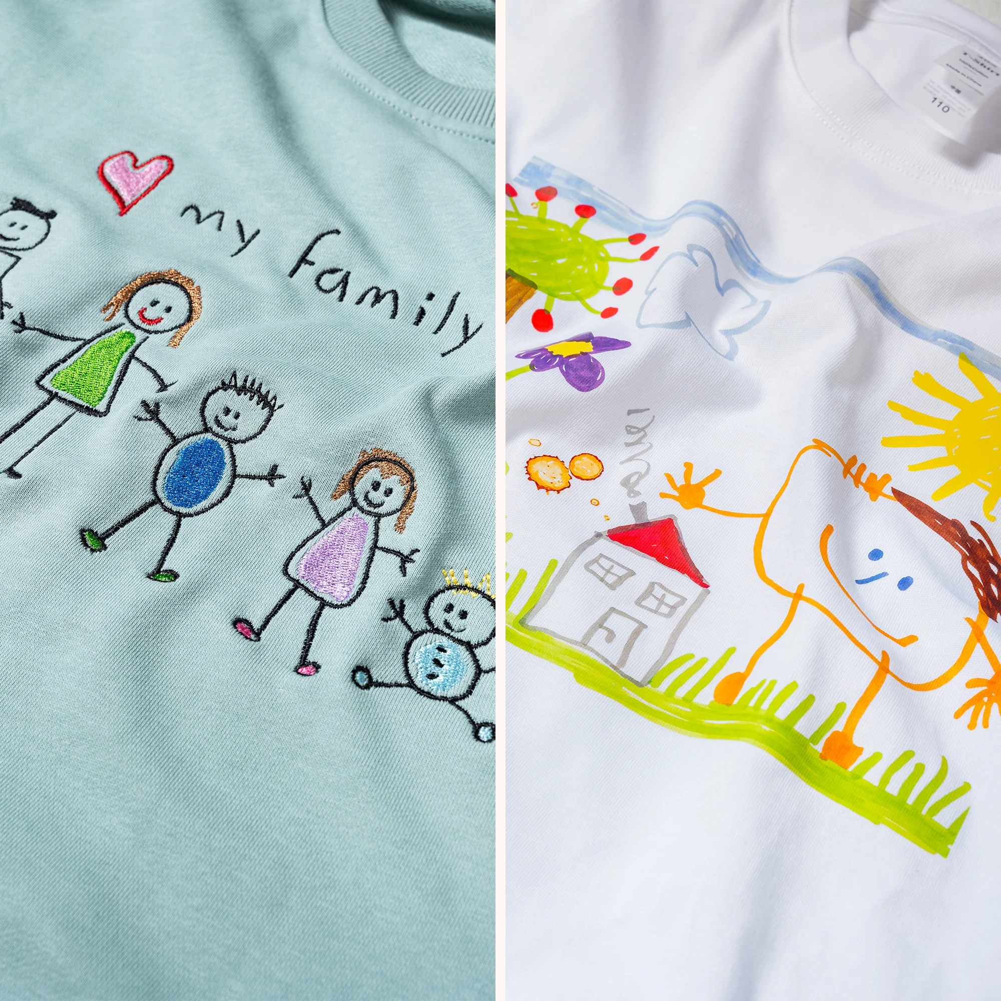 Custom Embroidered Kids Drawing Sweatshirt & T-shirt - Image 3