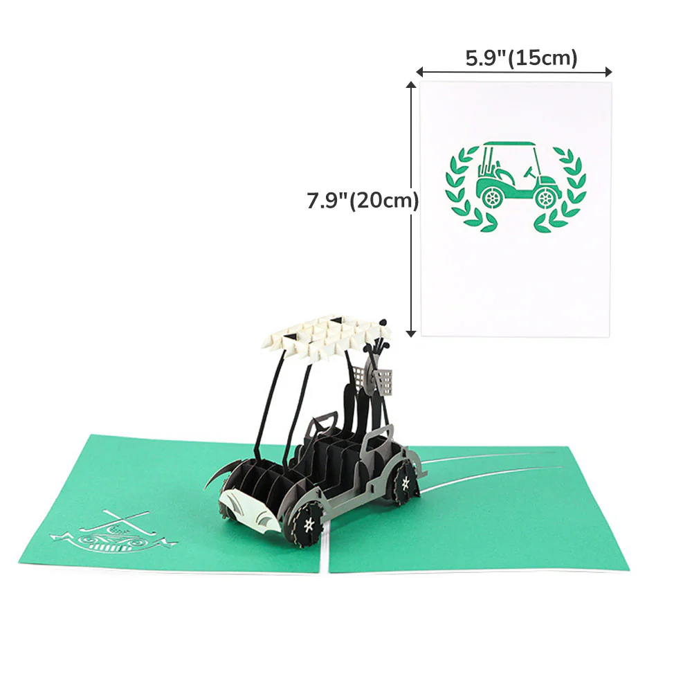 3D Super Dad Golf Cart Jeep Guitar Thank You Lighter Greeting Card - Image 11